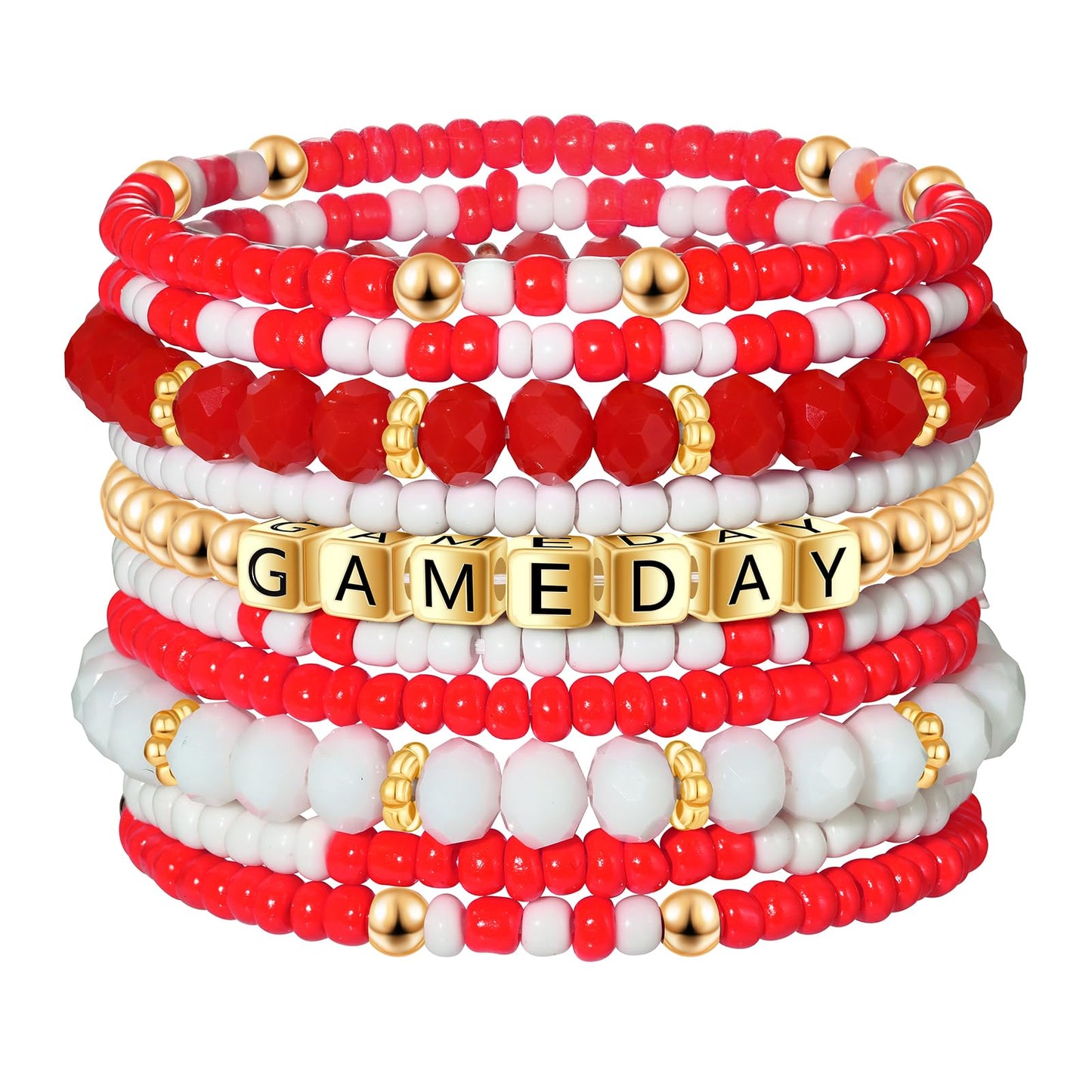 ZOLEAROPY Game Day Bracelets Stack Football Bracelets for Women Men Stackable Game day Bracelet Accessories Football Mom Outfit