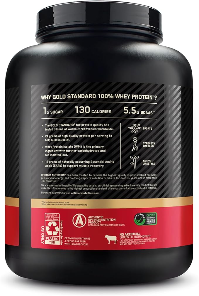Optimum Nutrition Gold Standard 100% Whey Protein Powder, Chocolate Coconut, 5 Pound (Packaging May Vary)
