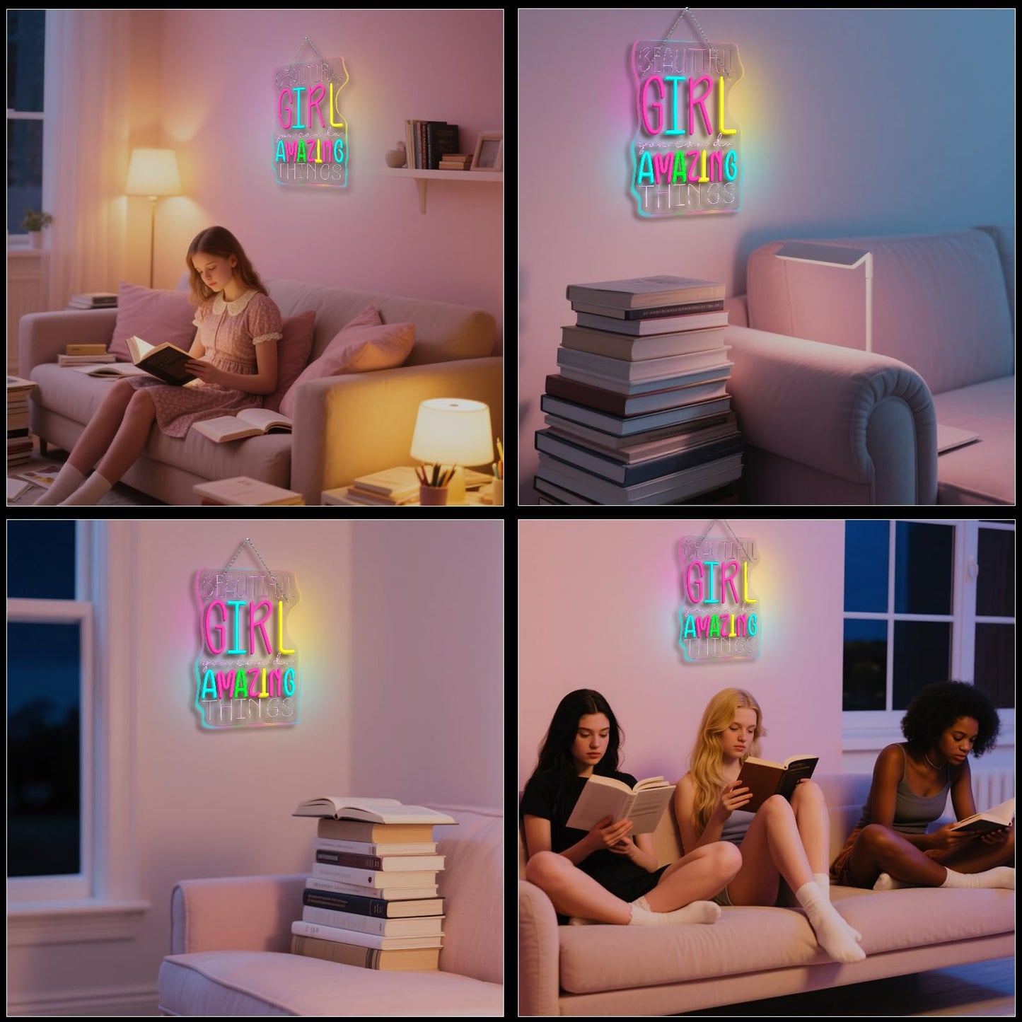 Wlhope Beautiful Girl You Can Do Amazing Things Neon Signs For Wall Decor Led Lights Decorations For Home Bedroom Birthday Party Best Gift For For Teen Girl