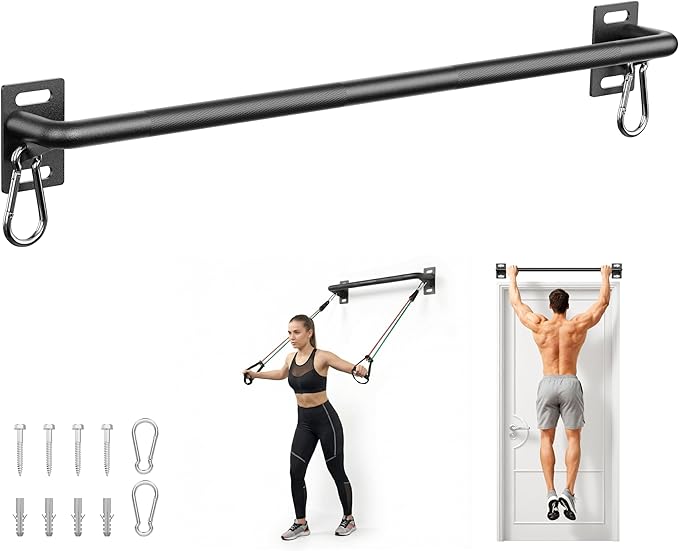 HANDBODE Pull Up Bar for Doorway and Wall Mount - Chin Up Bars for Home Gym, 39 in / 52 in Upper Body Workout Equipment wi...
