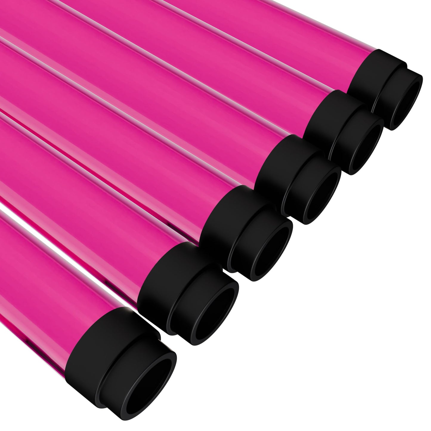 Kastlite T8 Led/Fluorescent Light Tube Guard With End Caps - 46-3/8 Lamp Diffuser Covers & Safety Sleeves  Pink Protective Plastic Bulb Replacement Covering & Overhead Lighting Accessory  Pack Of 24