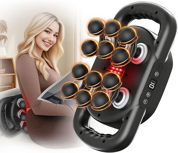 12 Head Massage Gun Deep Tissue with 9 Levels & 9 Modes,Cordless Electric Percussion Massager Tool for Back/Neck/Shoulder/...