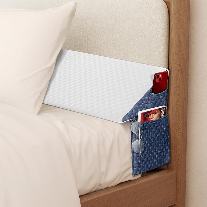 Full Bed Wedge Pillow for Headboard 54"x 10"x 6" Large/Mattress Gap Filler Close The Gap (0-6")/Foam Triangle Bloster Wedge Pillow headboard for Headboard Gap Between Mattress and Headboard
