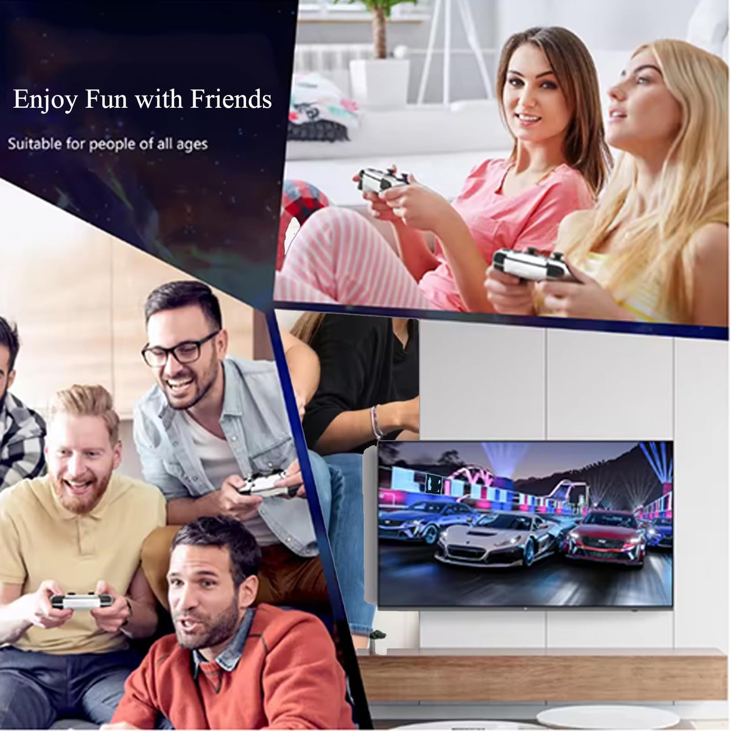 2025 New Upgrade Retro Gaming Console,m15 game stick Retro Game Stick 20000+ Games with 23 Emulators, HDMI Plug and Play TV Video Game Stick 4k with 2 Wireless Controllers, Gift for Families, Adults (64G)