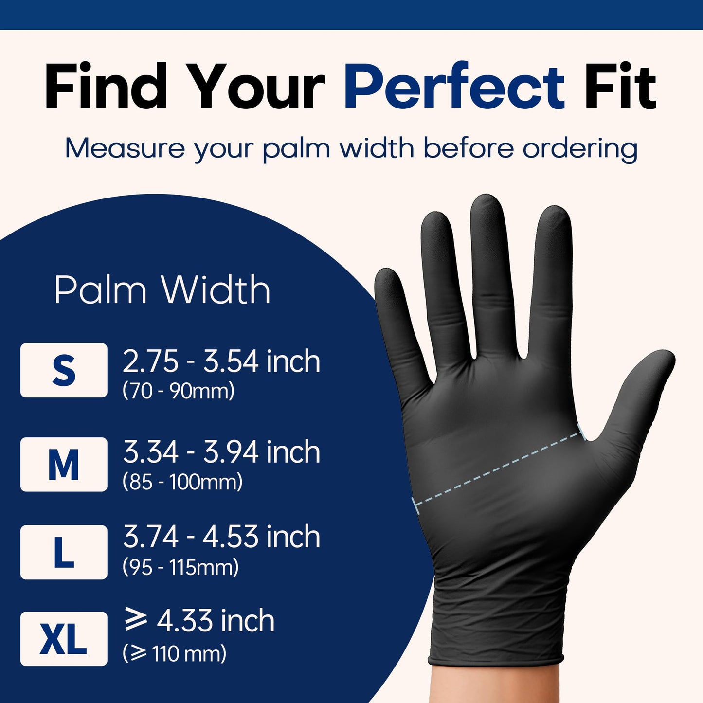Supmedic Disposable Nitrile Gloves, Chemical Resistant, Powder-Free, Latex-Free, Food Safe, Medical Exam Gloves, Black, Medium, 1000 Pcs