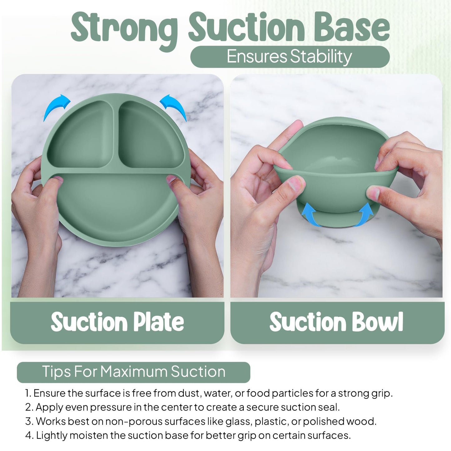 O'doe Baby Weaning Set – 15 Pcs Silicone Baby Feeding Set with Suction Plate, Bowl, Bib, Sippy Cup, Fruit Feeder, Freezer Tray