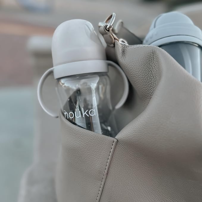 nouka Soft Spout Tritan Sippy Cup | Leak Proof and Easy Grip | Removable Handles | Soft Sand