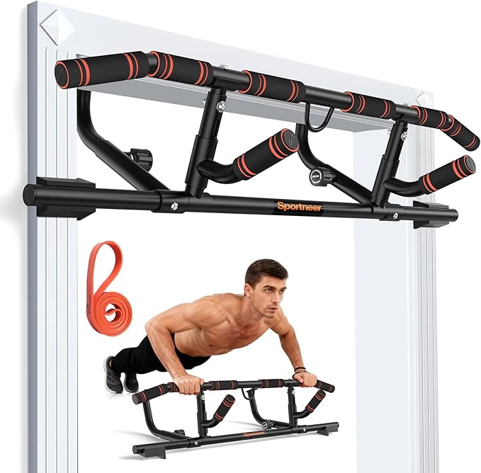 Sportneer 2026 Upgrade Pull up Bar for Doorway with Folding Handle, Door Pull up Bar Door Frame Multi-grip Upper Body Trai...