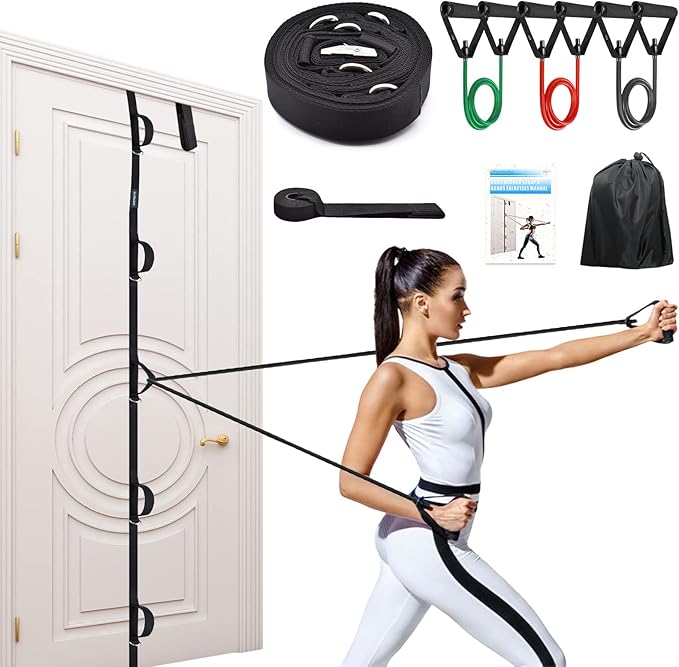 Brebebe Door Anchor Strap for Resistance Bands Exercises, Multi Point Anchor Gym Attachment for Home Fitness, Portable Doo...