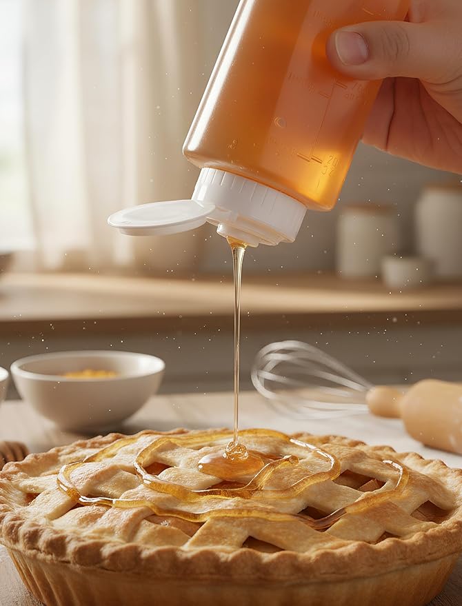 NiHome No Drip Honey Dispenser, 10 oz BPA-Free - Superior Leak-Proof Design Ensures Precise, Mess-Free Pouring with a Simple Squeeze. Perfect for Honey, Syrup, Ketchup & More (1PCS)