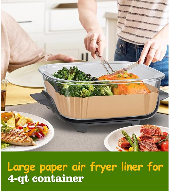 Air Fryer Liners for Ninja Crispi, Disposable 125 + 125 Pcs Ninja Crispi Accessories for Ninja Crispi 4-in-1 Portable Glass Air Fryer Cooking System, Non-Stick Ninja Crispi Liners Disposable