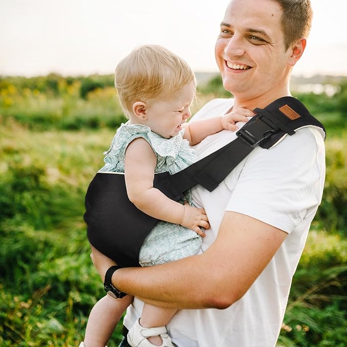 Baby Sling Carrier for Infants and Toddlers 6–36 Months (10–30 lbs), Breathable Cotton Hip Shoulder Carrier – Adjustable, Hands-Free Toddler Sling for Side & Hip Carry(Nature)