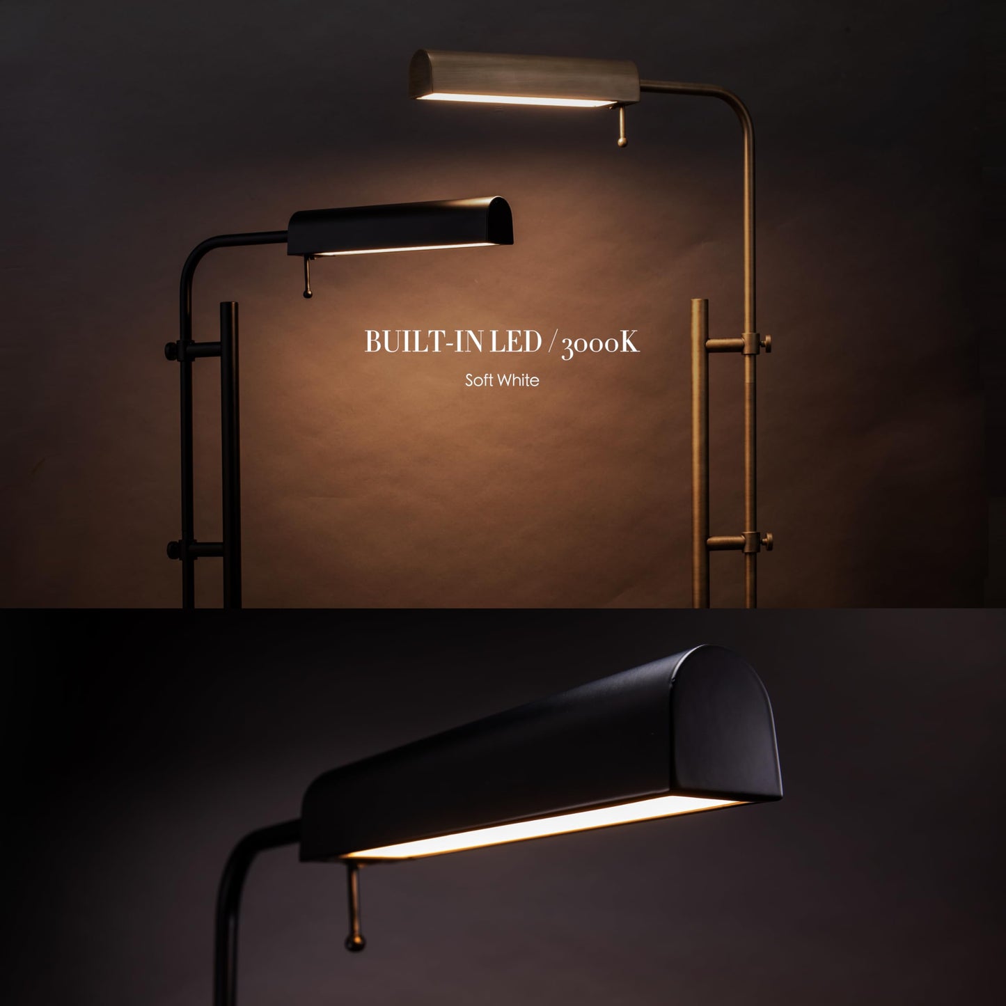 OBright Cedric Adjustable Pharmacy Floor Lamp - Industrial Design, 10W Led, Height 45-61, Black, Model Obe-Fl25H