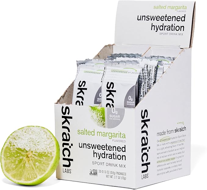 Skratch Labs Unsweetened Hydration Sport Drink Mix | Sugar Free | Electrolytes Booster | Salted Margarita - 20 Servings | ...