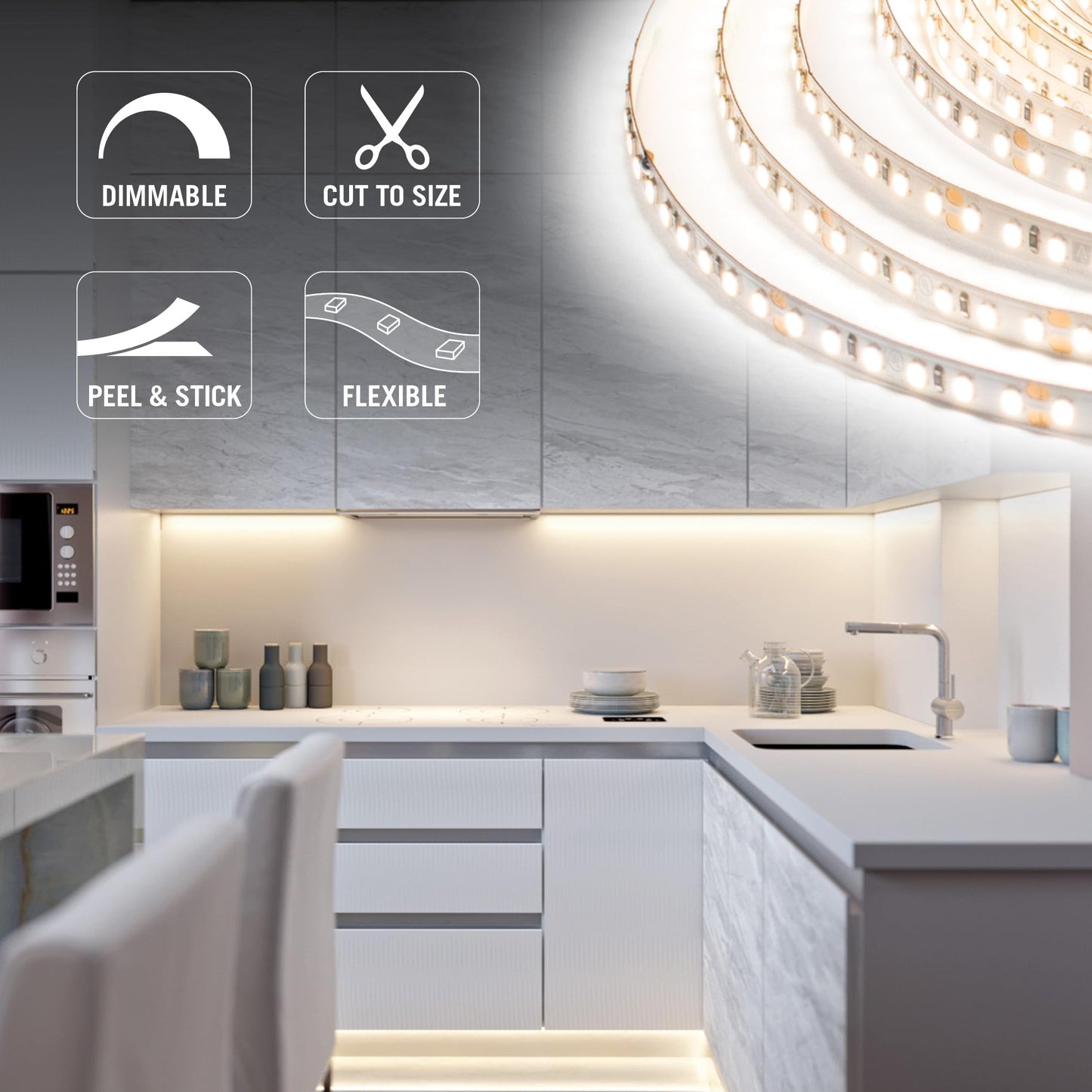 Armacost Lighting Ribbonflex Pro 24V White Led Strip Lights 120 Led/M  3000K  16.4 Ft 146230