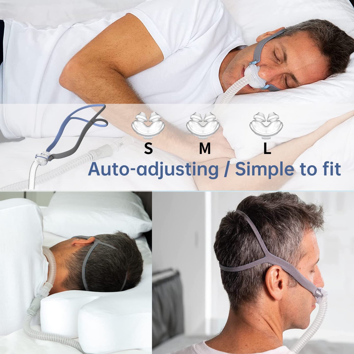 Gbbazu Nasal Pillow Tube Frame, Reuse Tube Frame Nasal Pillow Fit for AirFit P10, Headgear Strap Accessory Includes Headgear, Frame, Tube,3 x Nasal Pillow