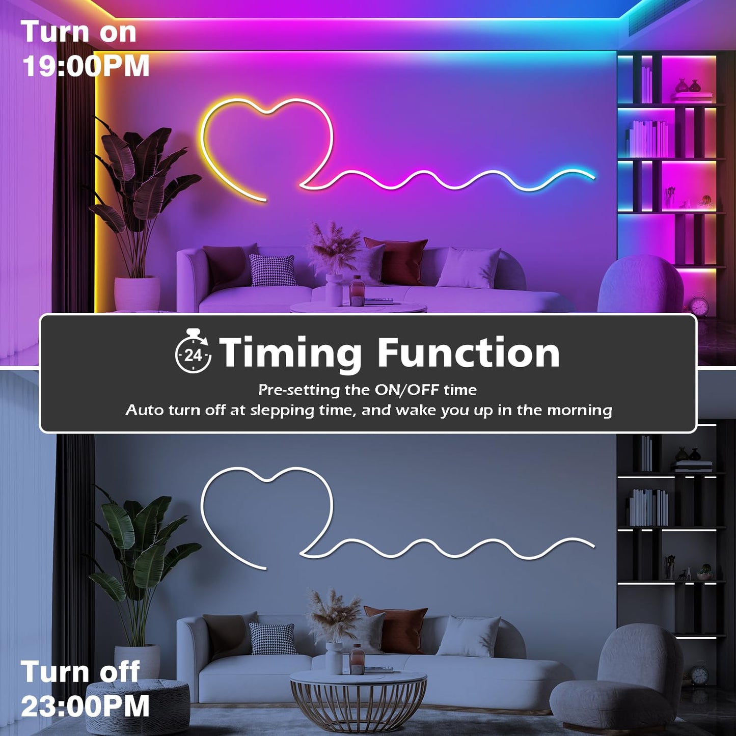 SINLEY Led Neon Rope Lights 100FT,Control with App/Remote,Flexible Led Rope Lights,Multiple Modes,IP68 Outdoor RGB Neon Lights Waterproof,Music Sync Gaming Led Strip Lights for Bedroom Indoor