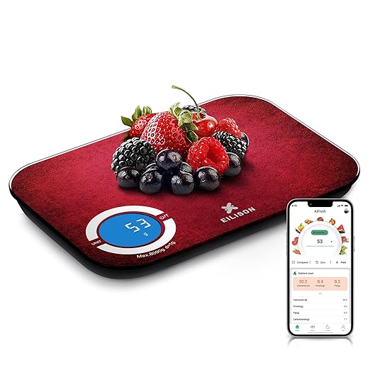 EILISON Smart Kitchen Scale with Bluetooth App, High-Precision Digital Food Scale for Baking, Cooking & Diet, 8000 Food Da...