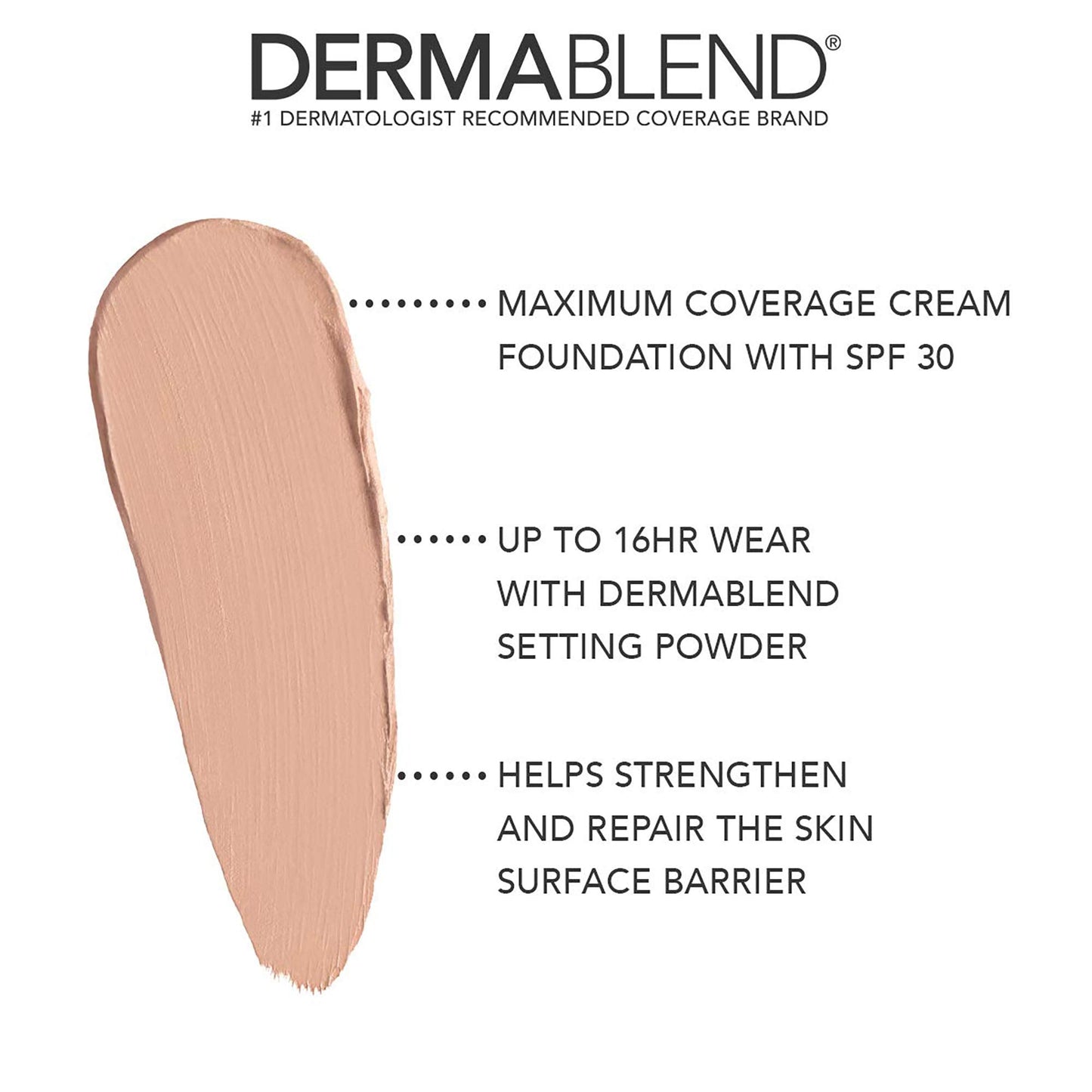 Dermablend Cover Creme High Coverage Foundation with SPF 30 10C Rose Beige, 1 Oz