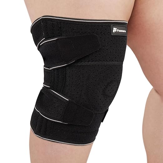 Feamero Plus Size Knee Brace for Women and Men, Innovative Cross-Pressure Adjustable Knee Support with Side Stabilizers fo...