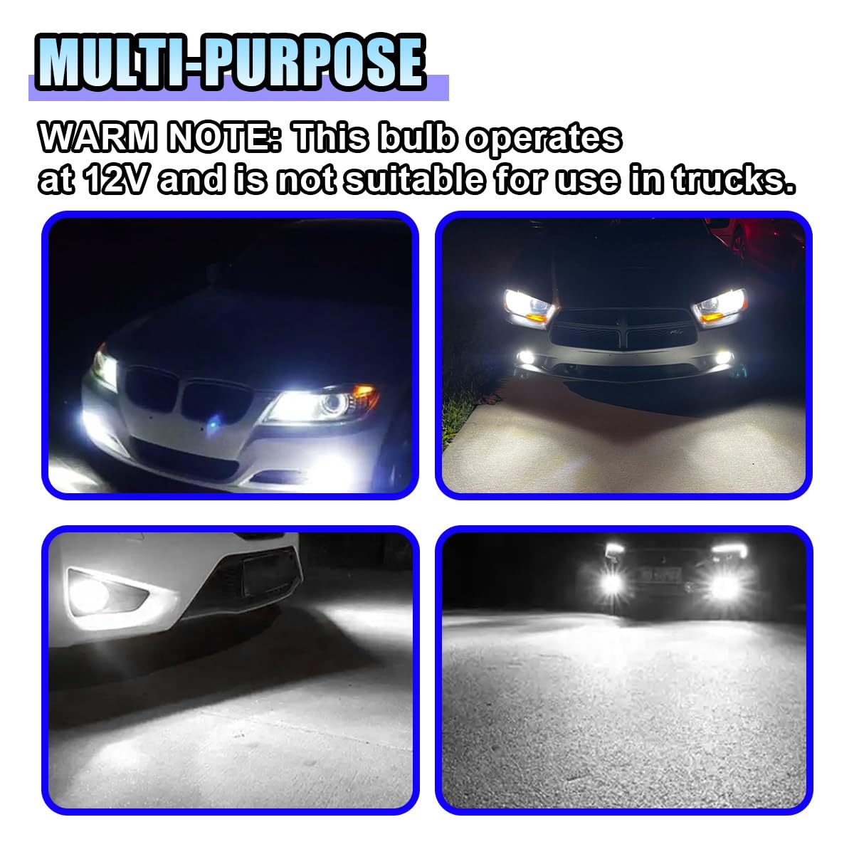 Lhdos H16 Led Fog Light Bulbs - 1500 Lumen, 6500K White, Plug & Play, 2Pcs, Universal Fit For Car, Truck, Suv - Black