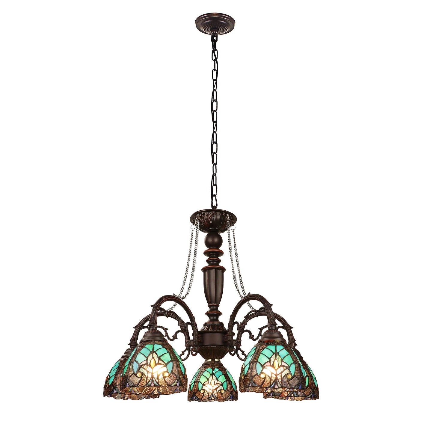 Chloe Lighting Chandelier 5-Light Antique Dark Bronze Finish 27in Wide Multicolor Model CH18780VG27-DC5