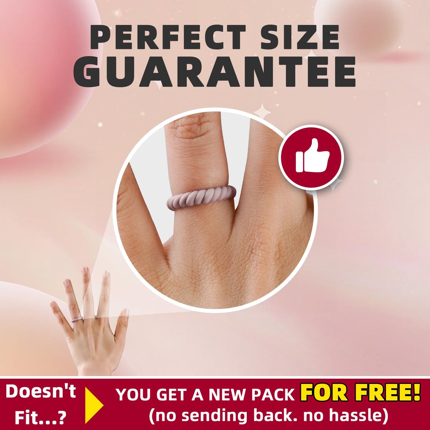 Egnaro Silicone Wedding Ring for Women,Seamless Thin and Stackble Braided Rubber Wedding Bands Rubber Rings for Women