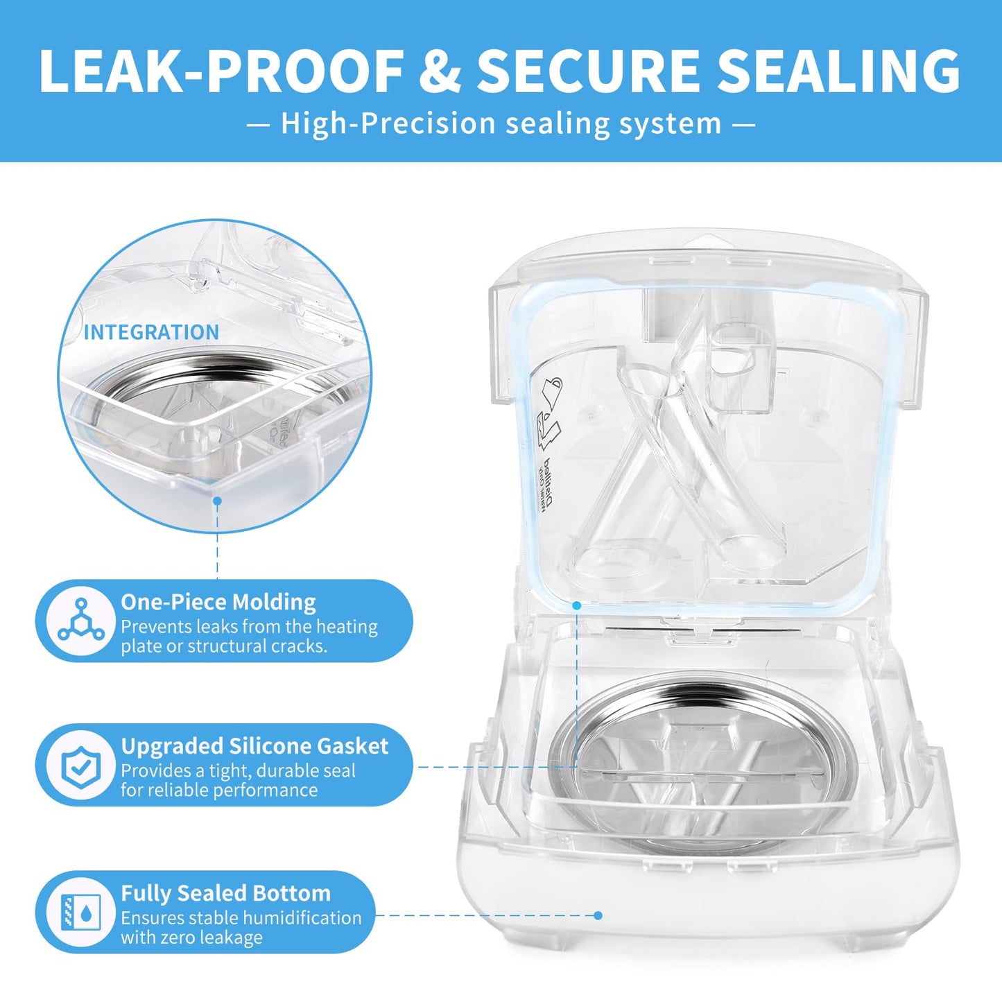 Replacement Water Chamber Compatible with ResMed AirSense 11 and AirCurve 11 CPAP Machines, Includes 10 Filter Packs