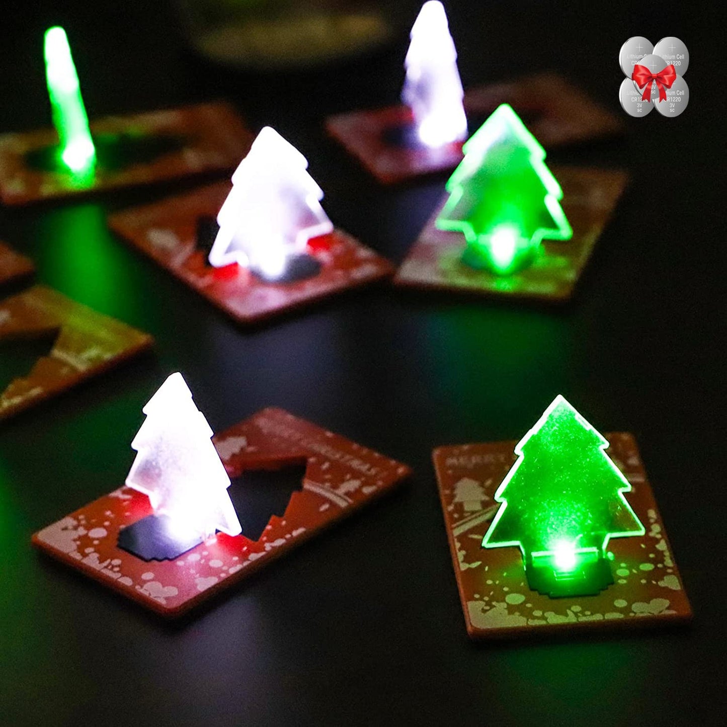 Inovat Foldable LED Pocket Lamp, 10 PCS Mini Credit Card Light, Portable Wallet Light Bulb, Christmas White