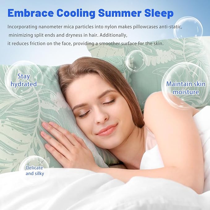 Cooling Pillow Cases for Hot Sleepers - Double Side Arc-Chill Q-Max>0.5 Cooling Fiber Cool Pillow Cases 2 Pack - Breathable Soft Cold Pillow Cases with Hidden Zipper (20" x 26")