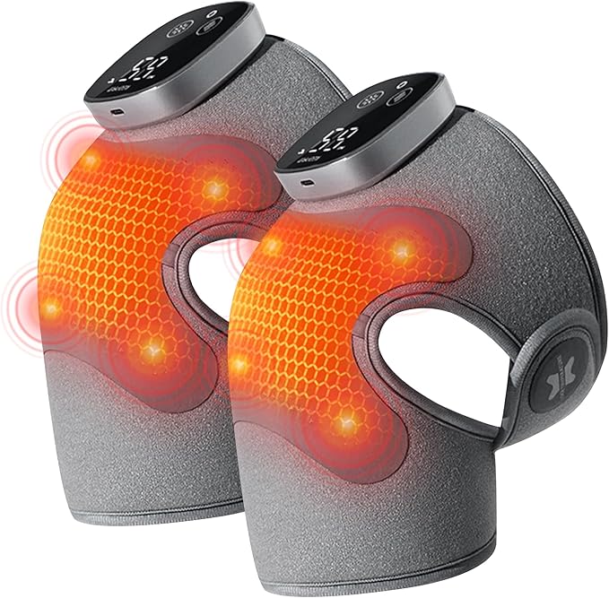 IKEEPFIT Knee Massager with Heat Vibration for Pain Relief MAXwarm 5.0-Heated Knee Brace with 5 Heat Levels and 4 Massage ...