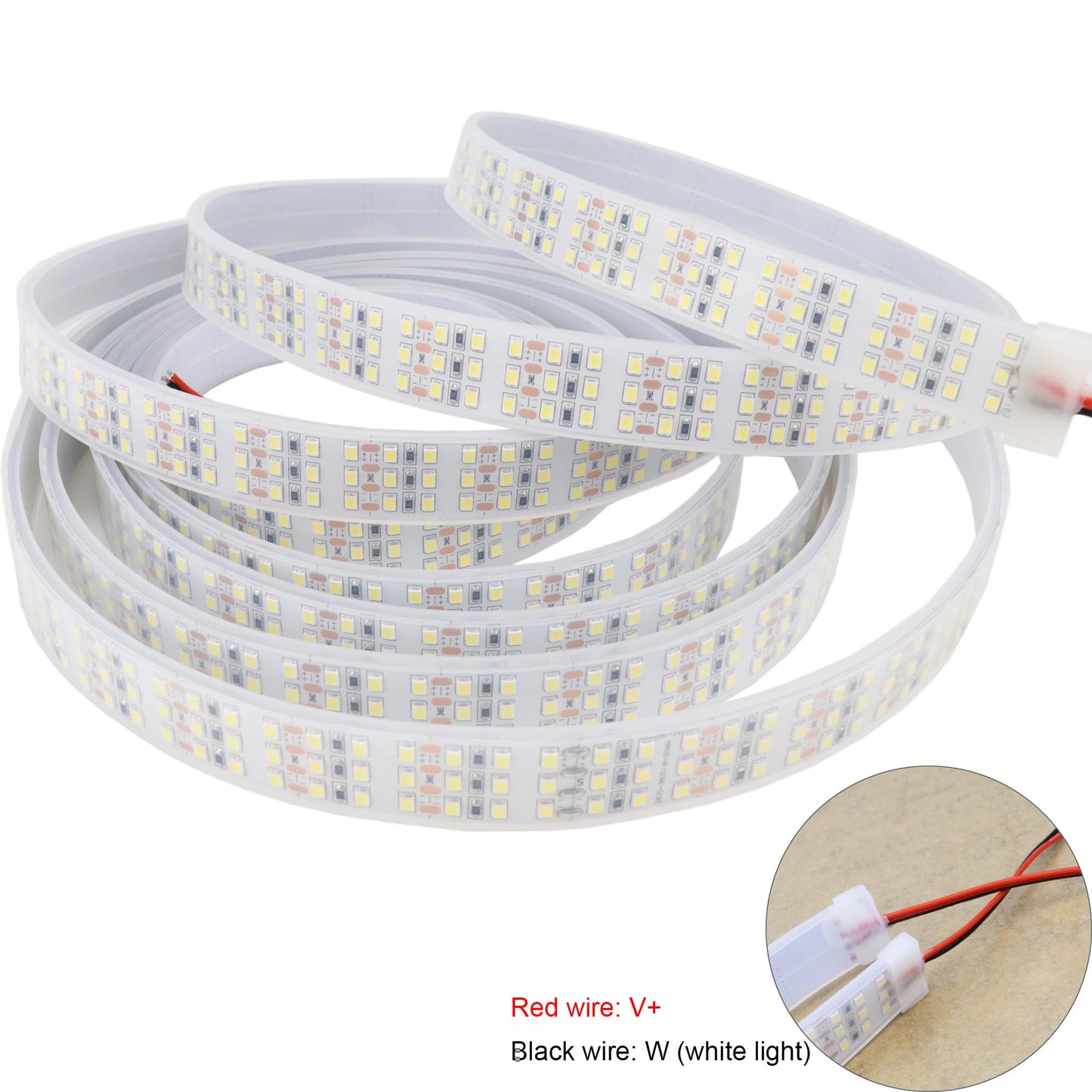 LEDENET 16.4Ft Super Bright Triple Row LED Strip Lights, Daylight White 6000K DC12V 1800LEDs Dimmable Flexible Truck LED Tape Lights, Outdoor Waterproof IP67 Wheel Light Strips