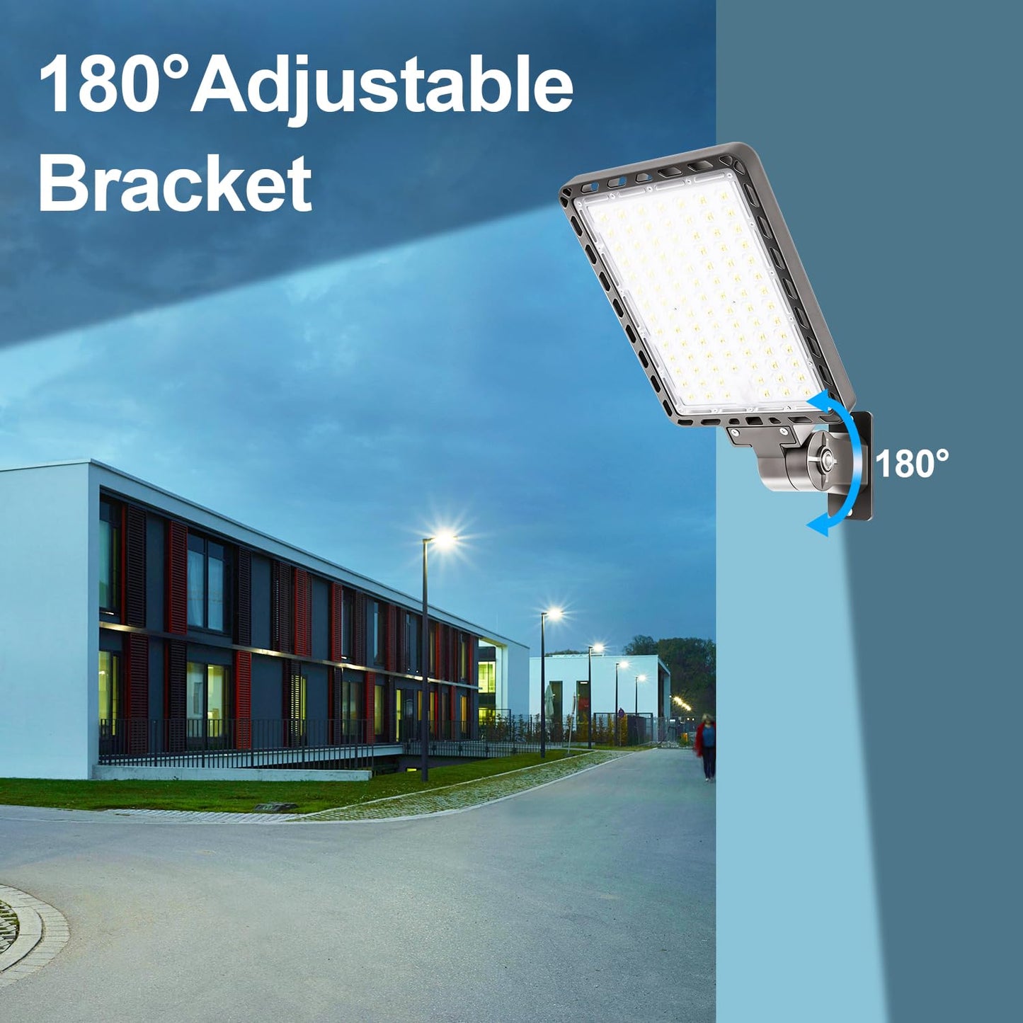 Ledmo 240W Led Parking Lot Light Outdoor Dusk To Dawn Parking Lot Lighting With Adjustable Arm Mount 37000Lm Ip65 Led Street Commercial Area Lights For Yard Sport Barn Shop 5000K