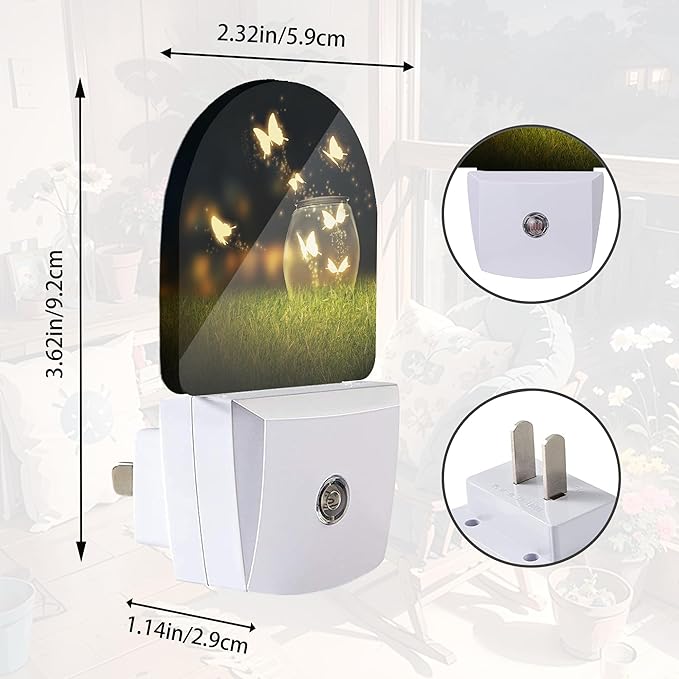 Night Fantasy Butterfly Night Light,Night Lights Plug into Wall with Dusk to Dawn Sensor,Lamp for Bedroom Bathroom Hallway Nightlight for Women Girls