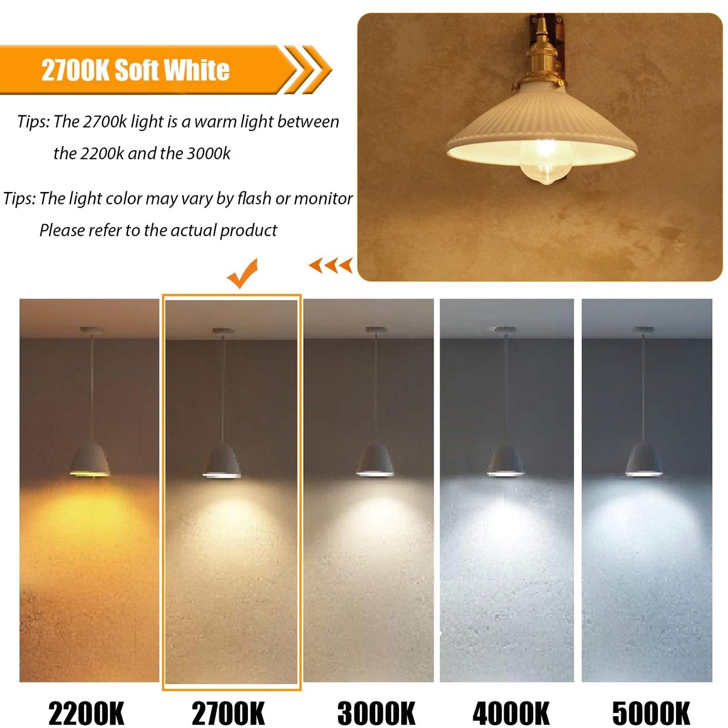 Winsaled 8 Pack Dimmable Led Edison Bulbs 40W Equivalent  St19/St58 4W Decorative Led Light Bulbs For Ceiling Lighting Fixtures  90 Cri  450Lm  E26 Base  2700K Soft White