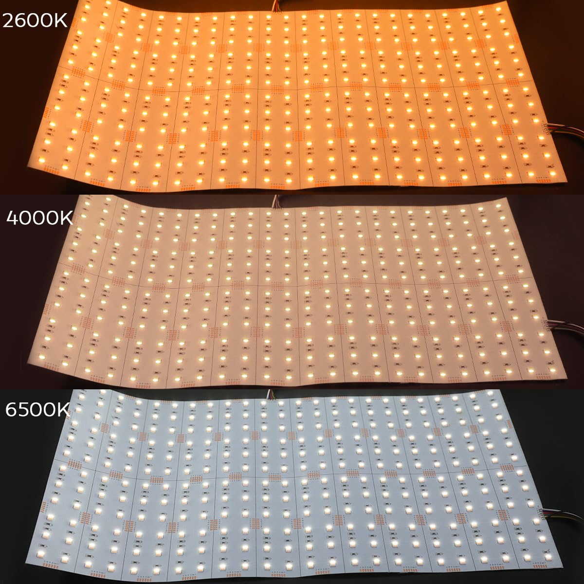 19"x9.5" Flexible LED Panel Sheet RGBCCT 5in1 Color Changing Ultra Thin Cuttable 90W 2.5A 24V LED Light Sheet RGBWW 2600K~6500K, Adhesive Backing, 288LEDs (RGB+CCT(2600-6500k))
