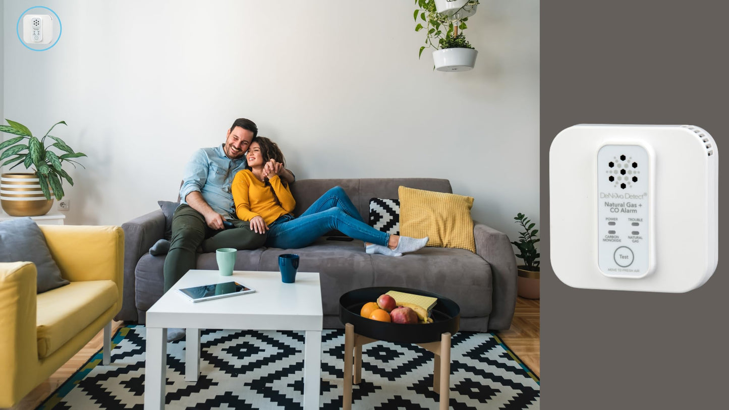 DeNova Detect 10-Year Battery-Operated Natural Gas and Carbon Monoxide Gas Alarm with Voice Alerts in English and Spanish
