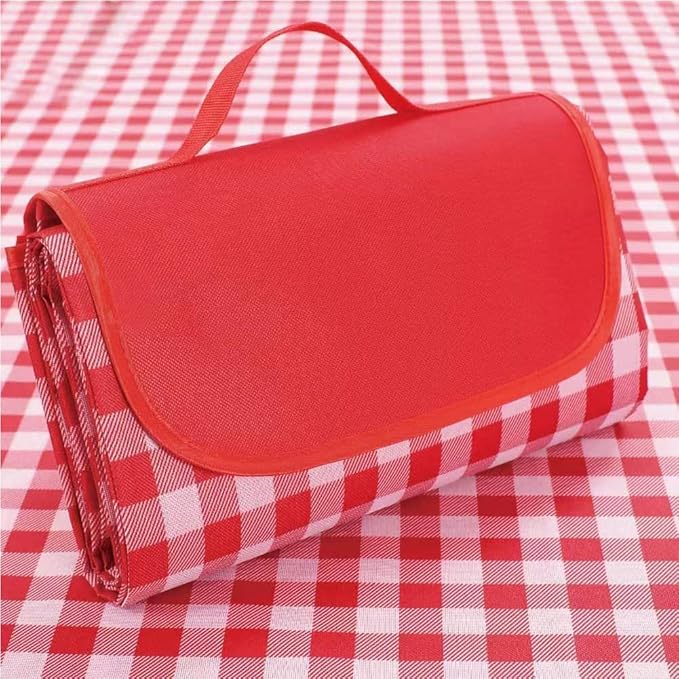 K Y KANGYUN Outdoor Picnic Blanket, Extra Large Beach Blanket, Foldable Lightweight Waterproof Sand Mat, Picnic Blanket 80" x 60" for Beach Camping Hiking Park Patio (Red, 80x80 inch)