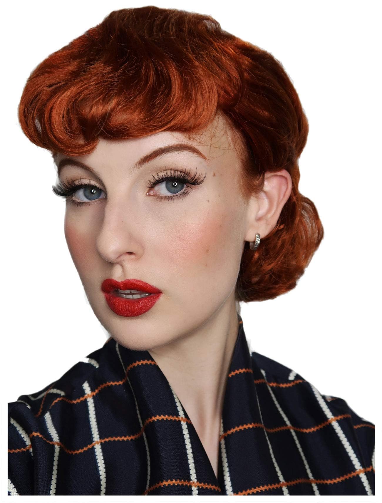 ALLAURA Wigs Lucy Auburn Red Hair Wig 50s Housewife - Synthetic Natural Looking - Lucy Wig 1950s Wig | Compatible with Lucy Wig
