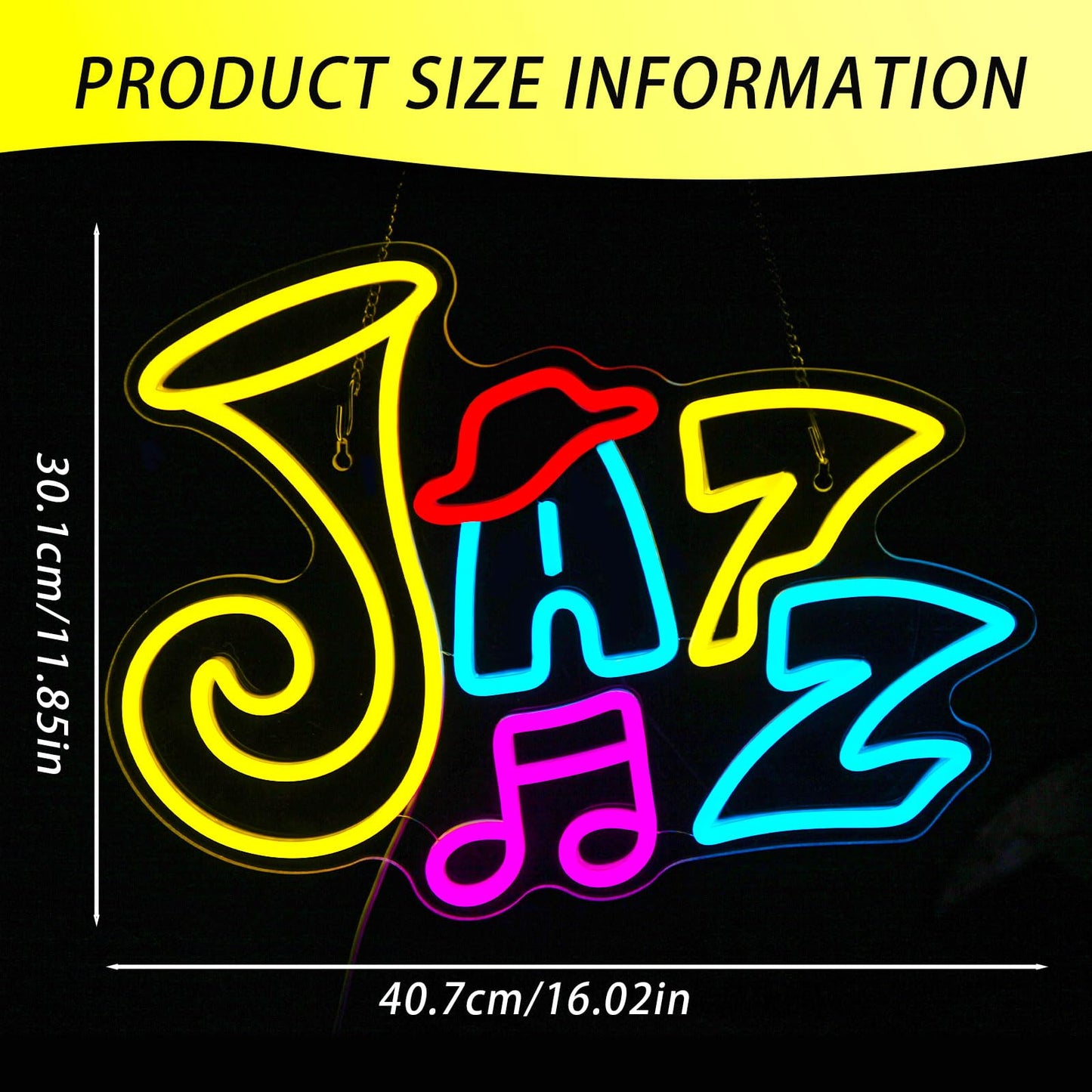 Gevbay Music Neon Sign Jazz Musical Staff Note Led Wall Decor Music Studio Decor Neon Light Sign For Classroom Bedroom Gifts For Teacher Students Kids