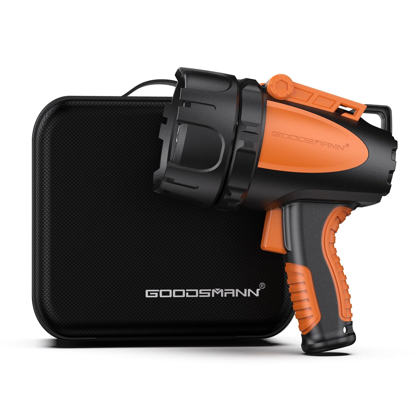 Goodsmann Rechargeable Spotlight 4500 Lumen Waterproof Flashlight, Model 9924-H101-02, With Eva Case & Usb Adapter