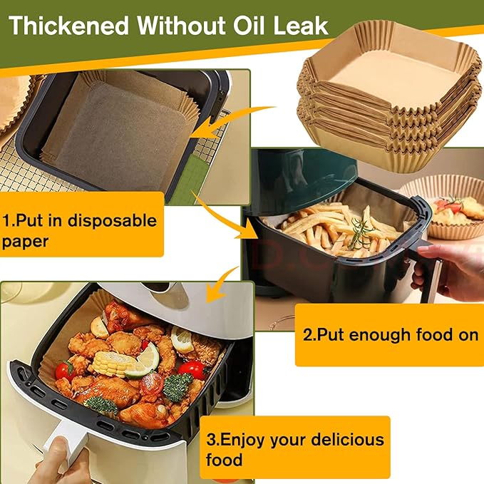 2 QT Air Fryer Liners for CHEFMAN 2 Qt Mini Air Fryer, Air Fryer Liners Disposable Small 2 qt 2.6qt, Small AirFryer Liners, DASH Air Fryer Liners