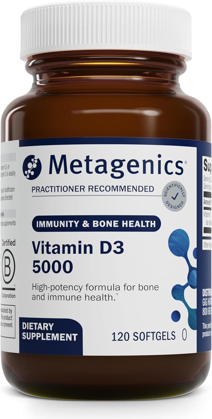 Metagenics PhytoMulti Without Iron - 60 Tablets, D3 5000-120 Softgels, and UltraFlora BiomePro - 30 Capsules