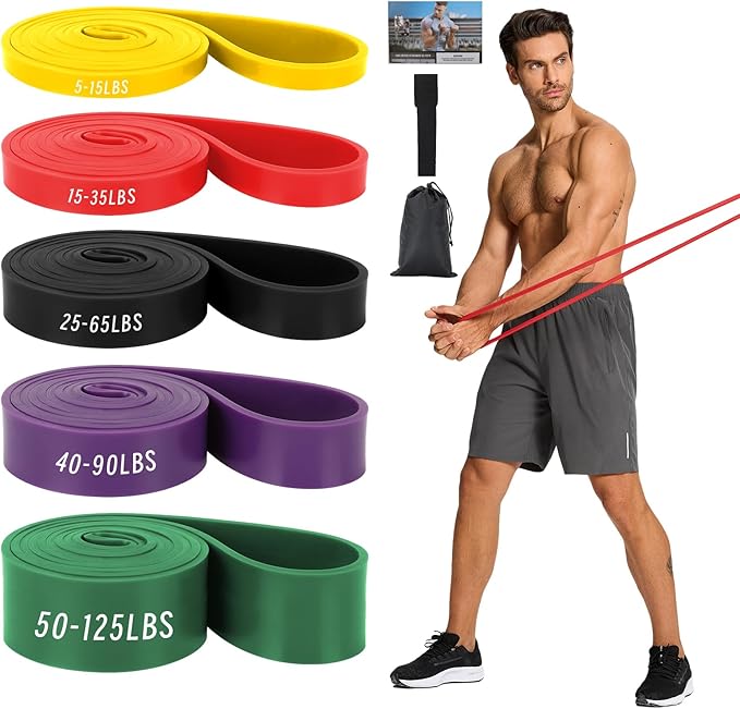 Non Latex Resistance Bands, Pull Up Assistance Bands, Exercise Bands Resistance, Workout Bands Resistance for Men and Wome...