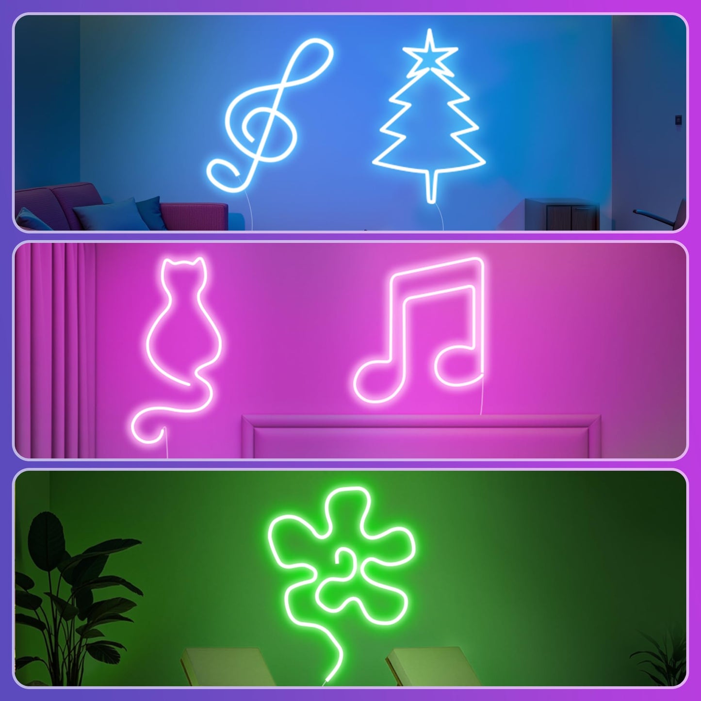 RIYO Neon Rope Lights - 32.8ft RGB LED Strip Lights, App & Remote Control, IP67 Waterproof, Multicolor, Model NL10M