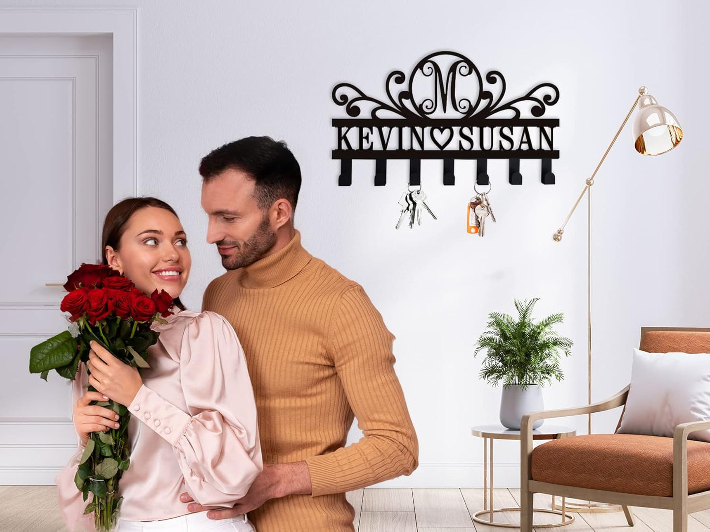 Custom Metal Name Key Hooks - Personalized Wall Key Holder