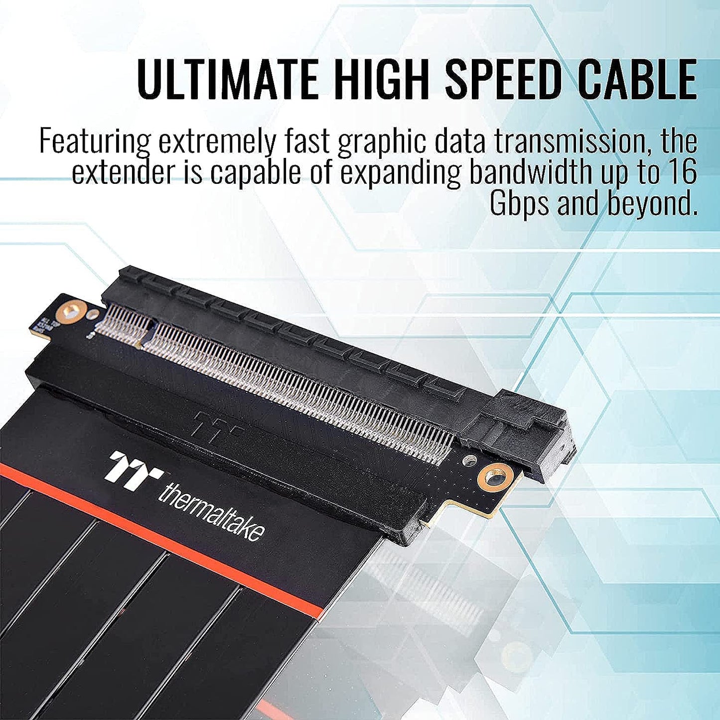 Thermaltake Tt Premium Pci-E 4.0 High Speed Flexible Extender Riser Cable 300Mm Ac-058-Co1Otn-C1