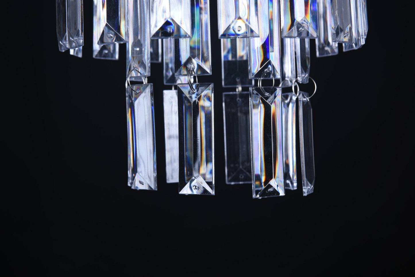 FlavorThings Gold Frame Modern Chandelier Faux Crystal Pendant Lamp, Rectangle, Acrylic, Without Light Cord Kit, W10.25 x H11.5