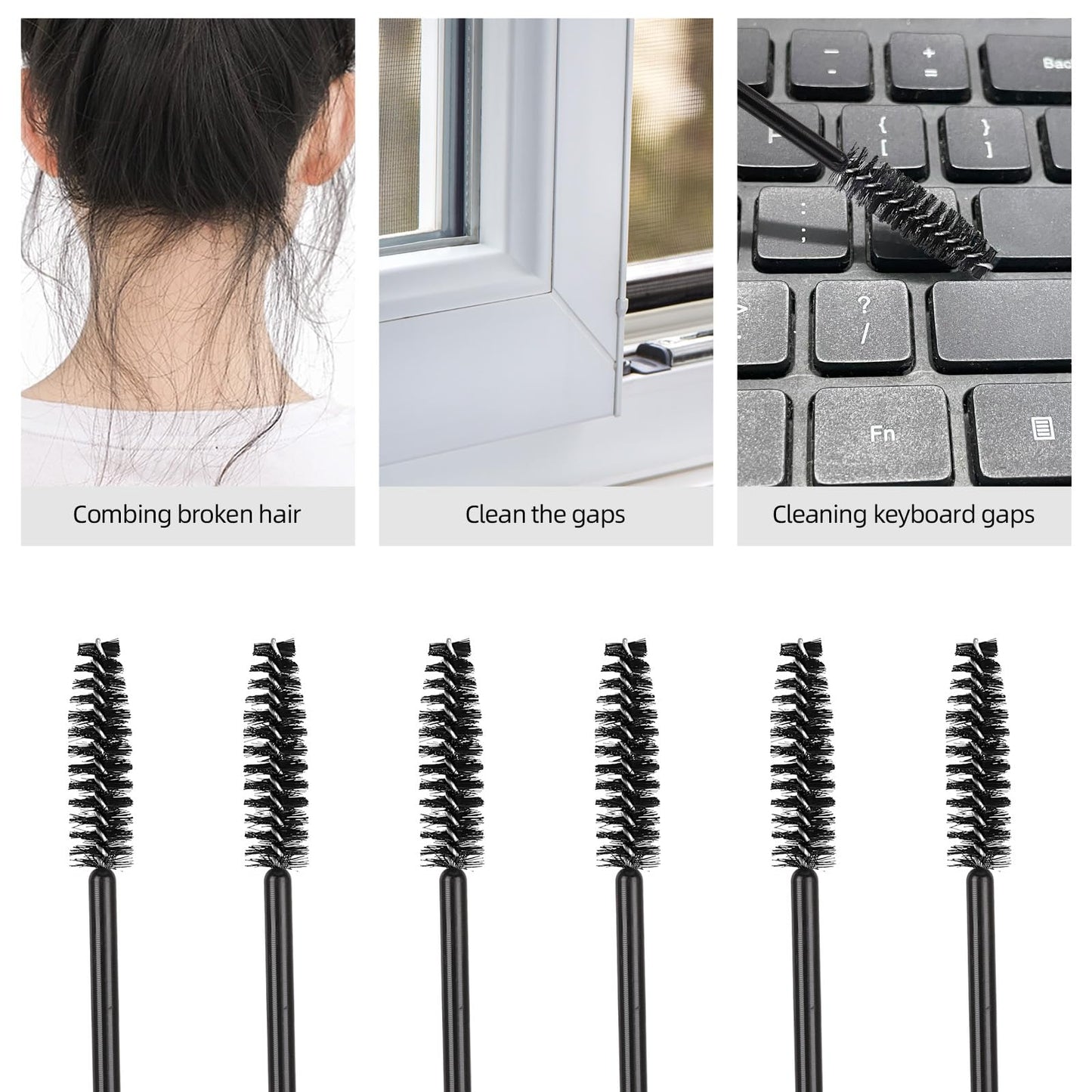 Tbestmax 1200 Disposable Mascara Wands, Spoolies Brush for Eyelash Extensions, Spooly Eyelash Eyebrow Brushes Lash Wand Applicat