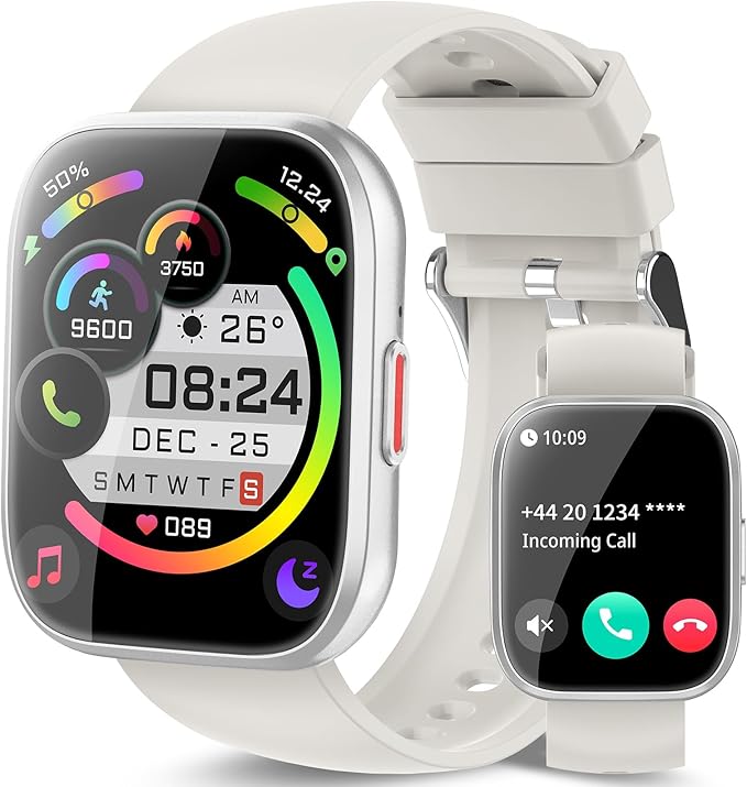 aycy Smart Watch for Men Women Bluetooth Call, 1.85" HD Touch Screen Fitness Watch with Sleep Heart Rate Monitor, 112+ Spo...